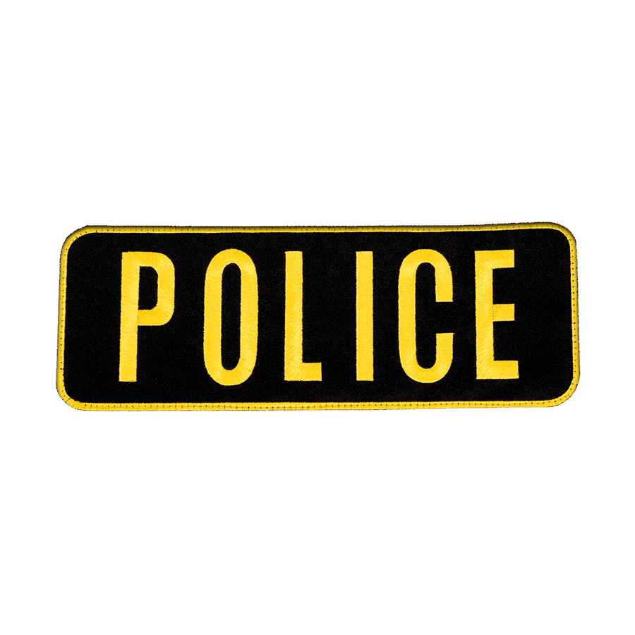 "POLICE" Large Embroidered Name Plate, LE Gold