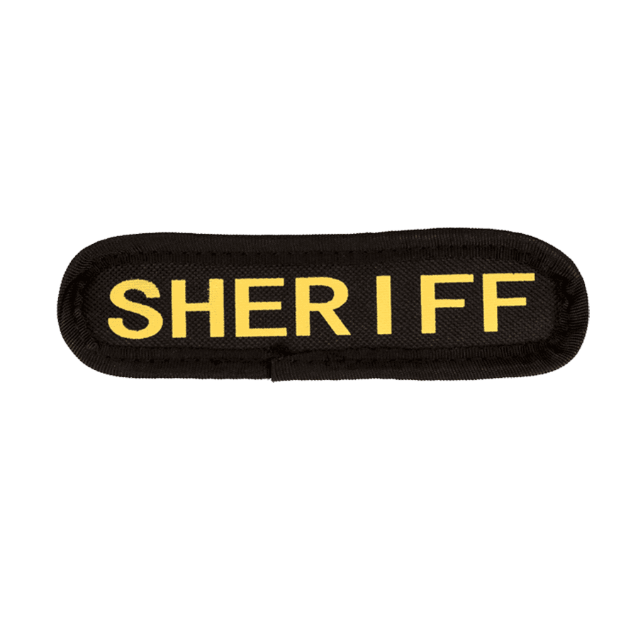"SHERIFF" Large Embroidered Name Plate, LE Gold