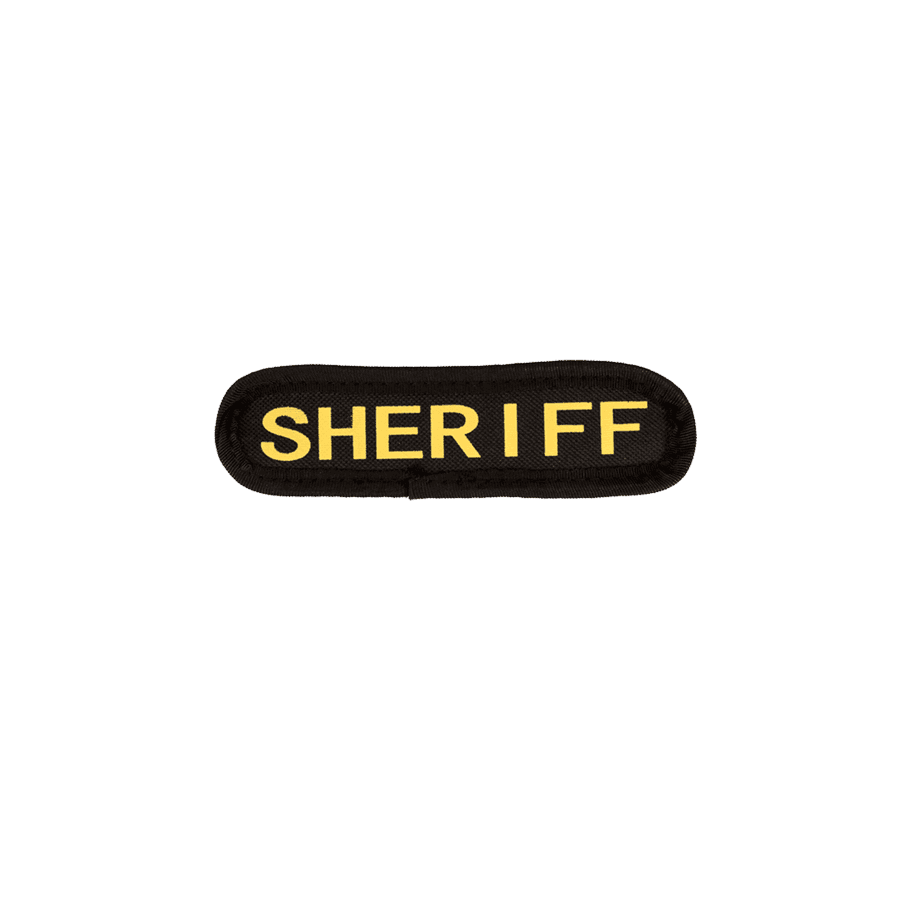 "SHERIFF" Small Embroidered Name Plate, LE Gold